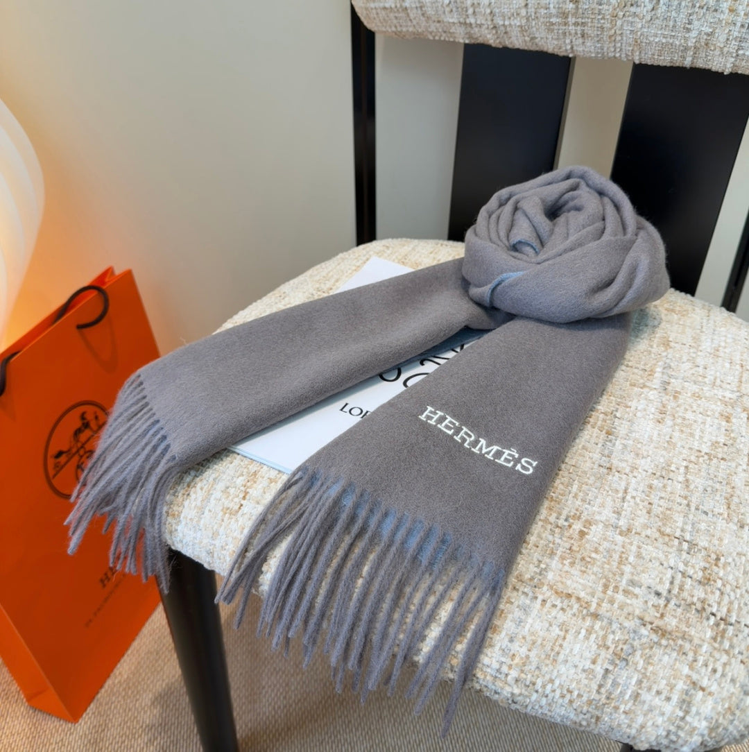HM Scarf 190 CM Gray Wool 969493