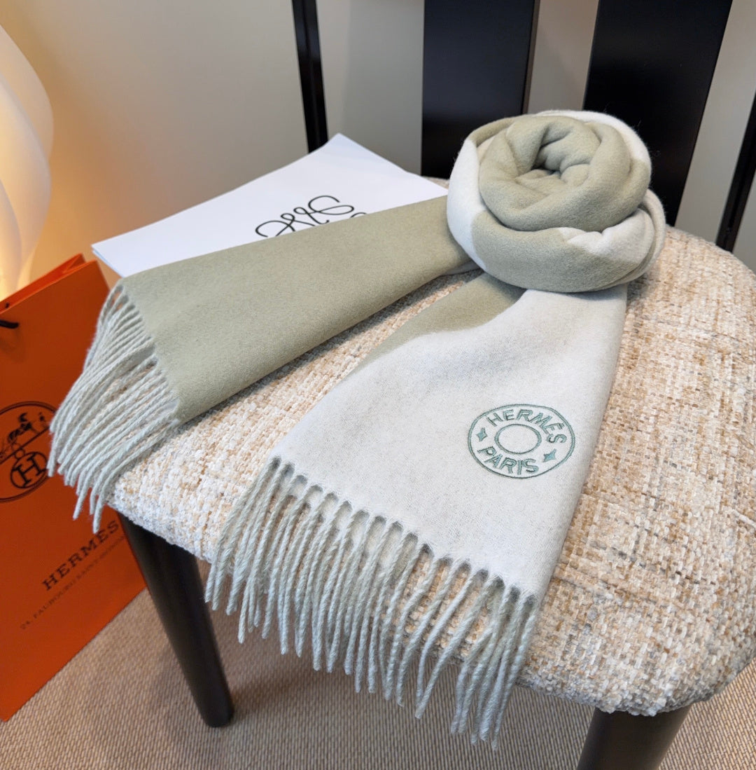 HM Scarf 190 CM Pink Ivory Wool 969496