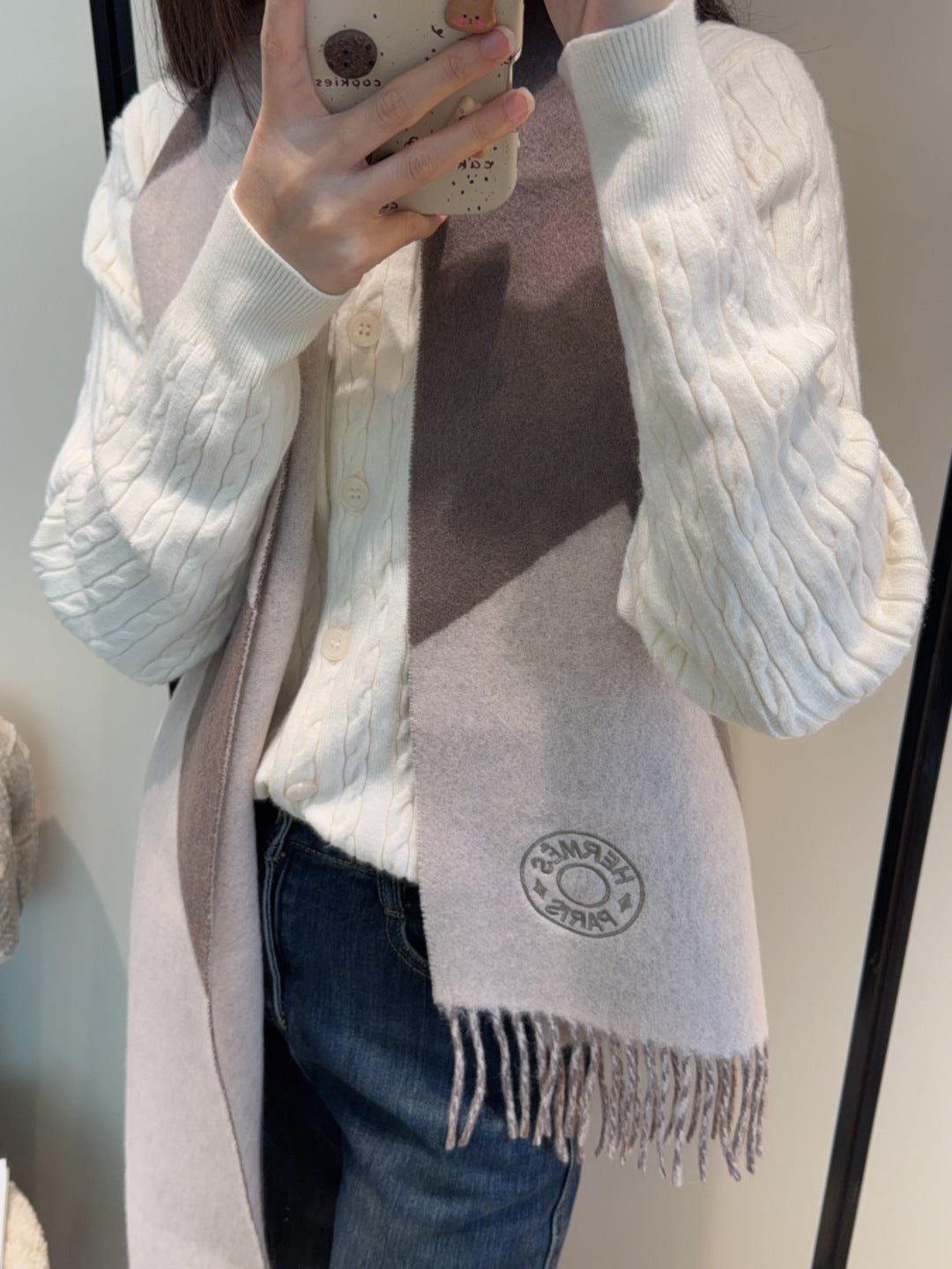 HM Scarf 190 CM Dark Gray Wool 969498