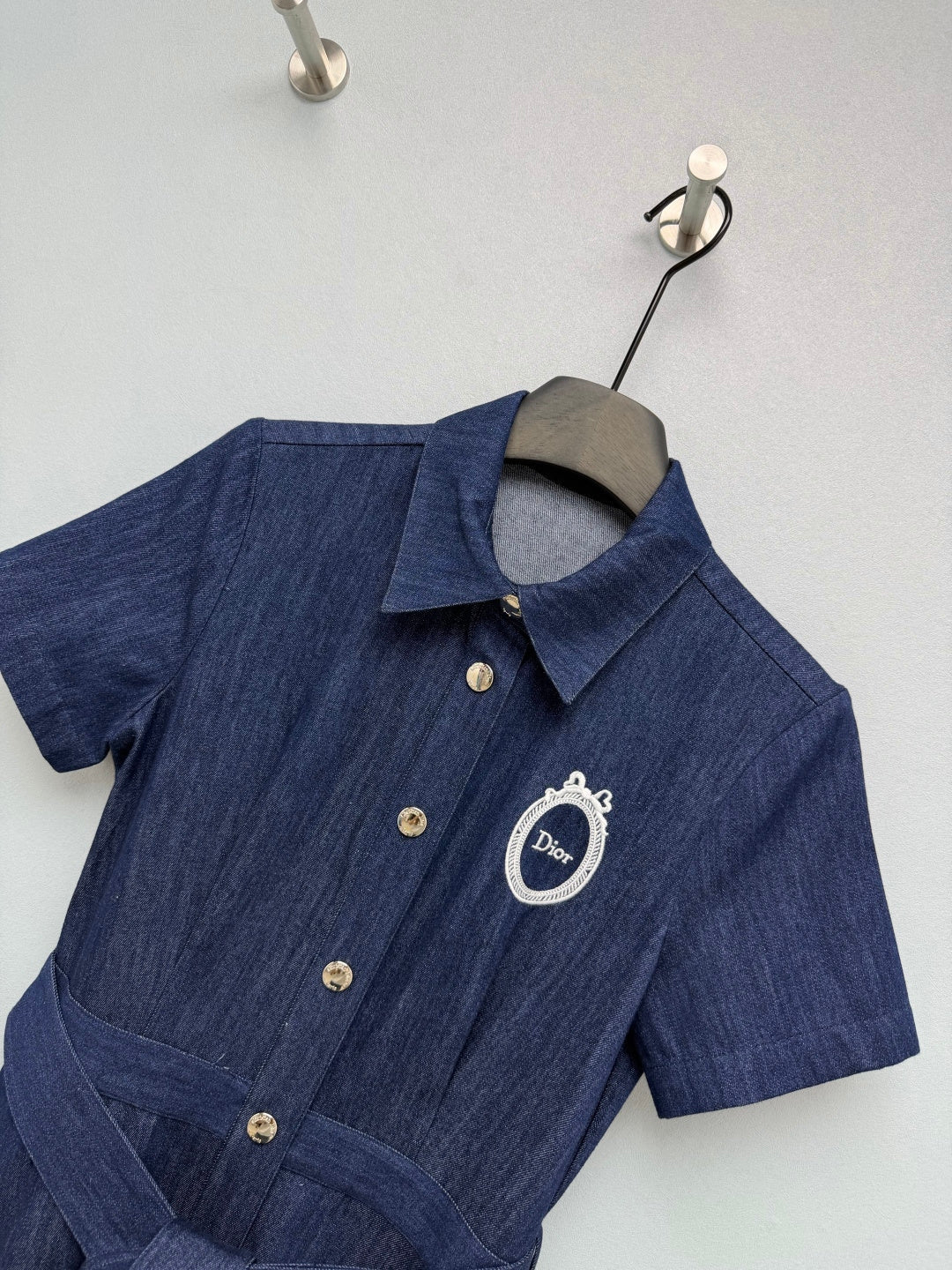 Dior 2026 Denim Short-Sleeve Dress Blue Cotton 350912