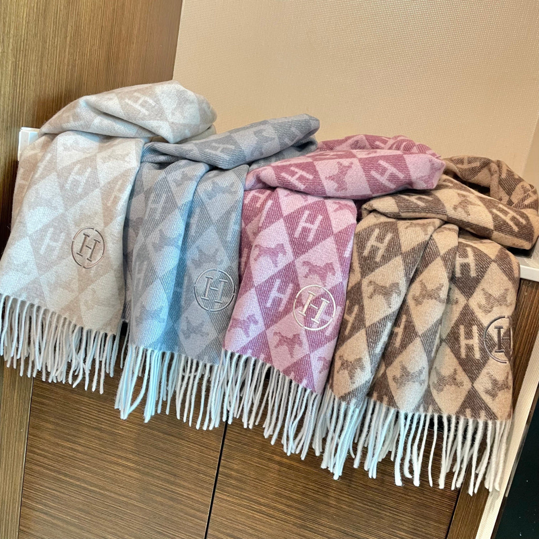 HM 25s Reversible Scarf 200cm Dark Pink Cashmere 960509