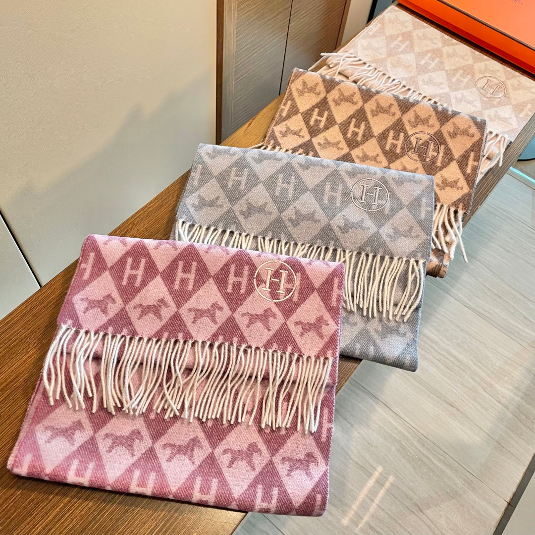 HM 25s Reversible Scarf 200cm Dark Pink Cashmere 960509