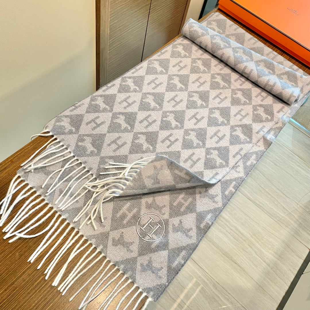 HM 25s Reversible Scarf 200cm Gray Cashmere 960510