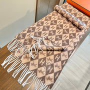 HM 25s Reversible Scarf 200cm Brown Beige Cashmere 960511