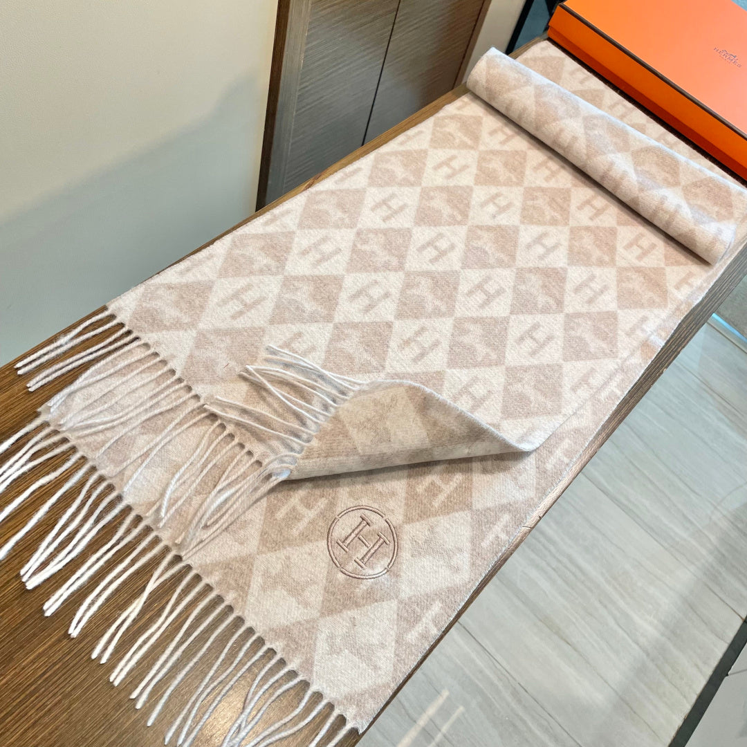 HM 25s Reversible Scarf 200cm Beige Cashmere 960512