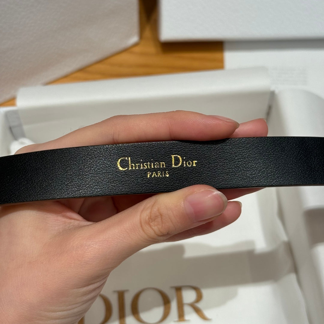 Dior 2026 Saddle Gold Buckle Belt 20mm Cowhide