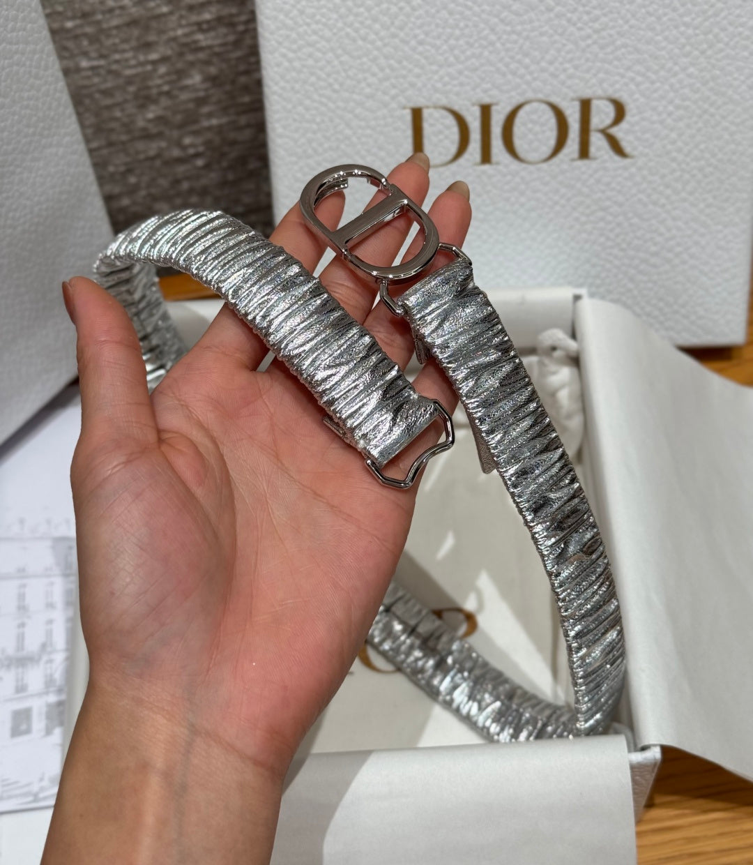 Dior 2026 Montaigne Elastic Belt 20mm Lambskin