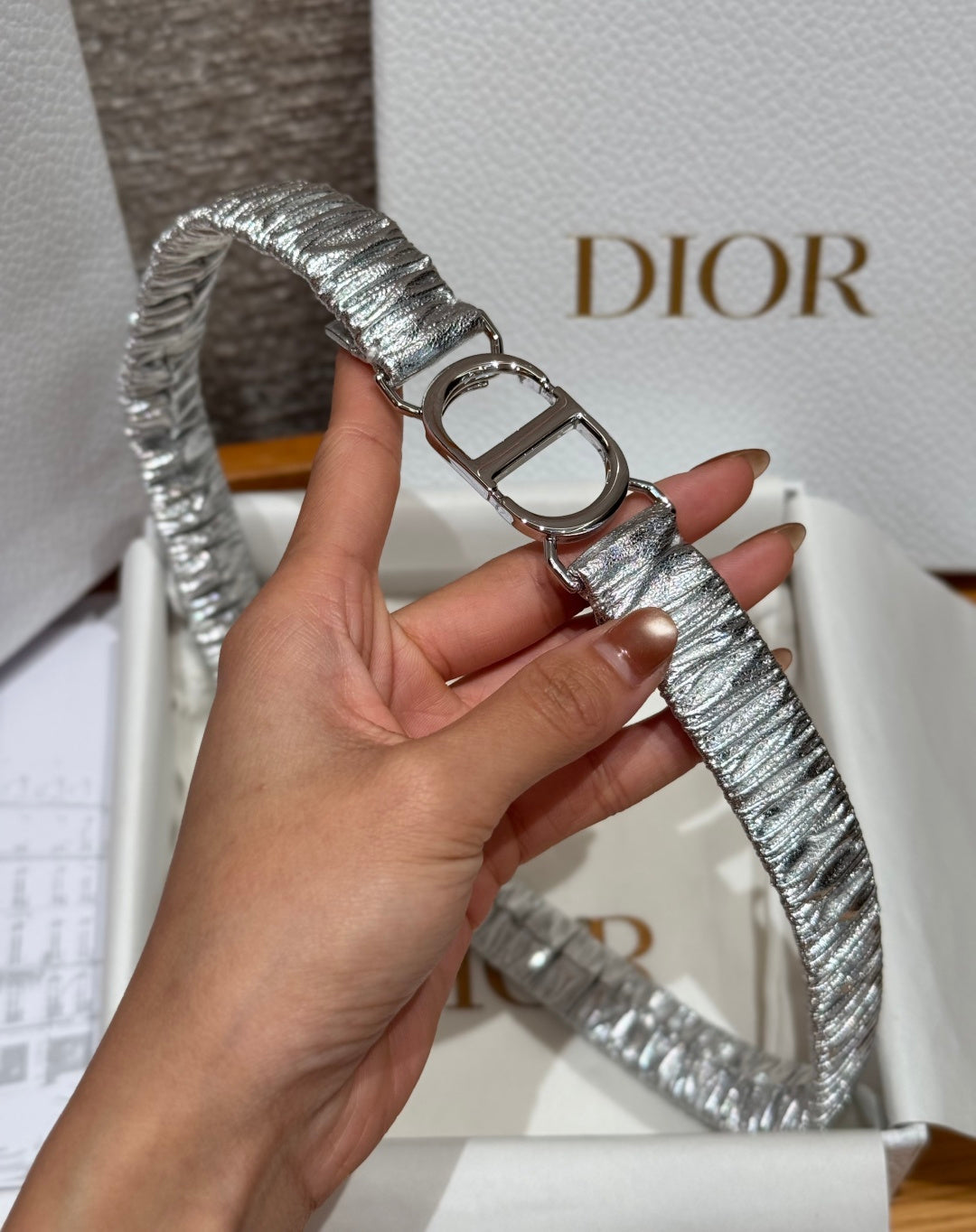 Dior 2026 Montaigne Elastic Belt 20mm Lambskin