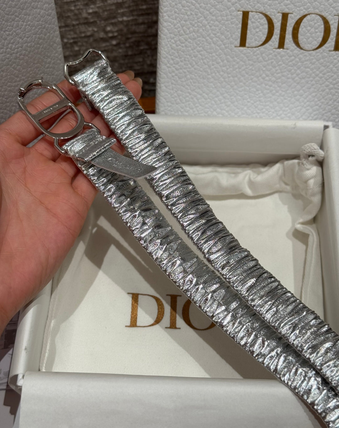 Dior 2026 Montaigne Elastic Belt 20mm Lambskin