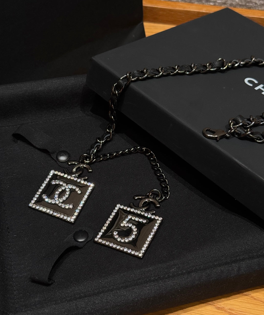 Chanel 2026 Crystal CC Square Charm Belt