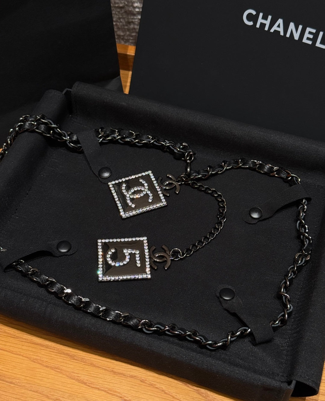 Chanel 2026 Crystal CC Square Charm Belt