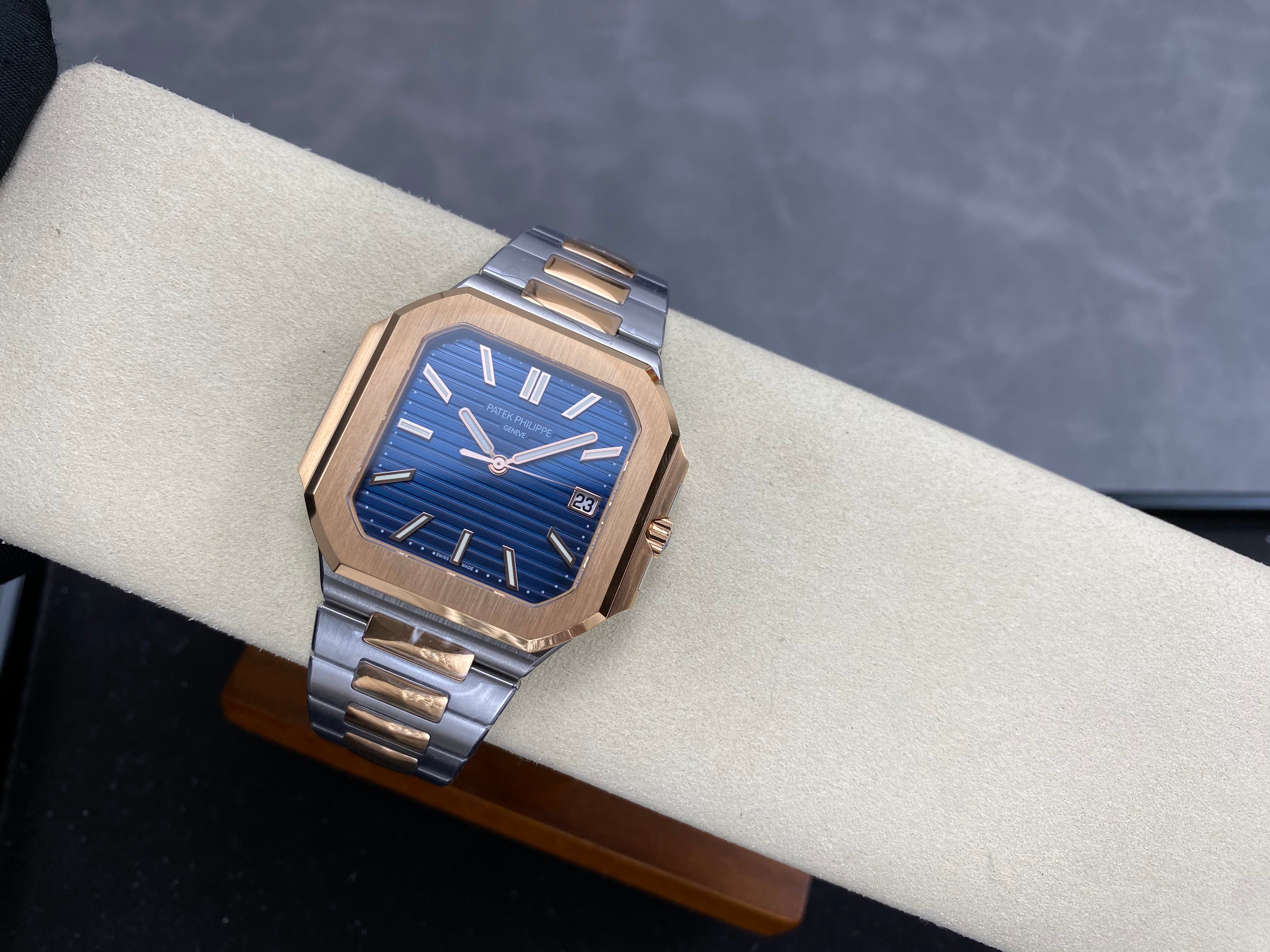 Patek Philippe Cubitus 45mm Blue Dial Steel/Rose Gold Case