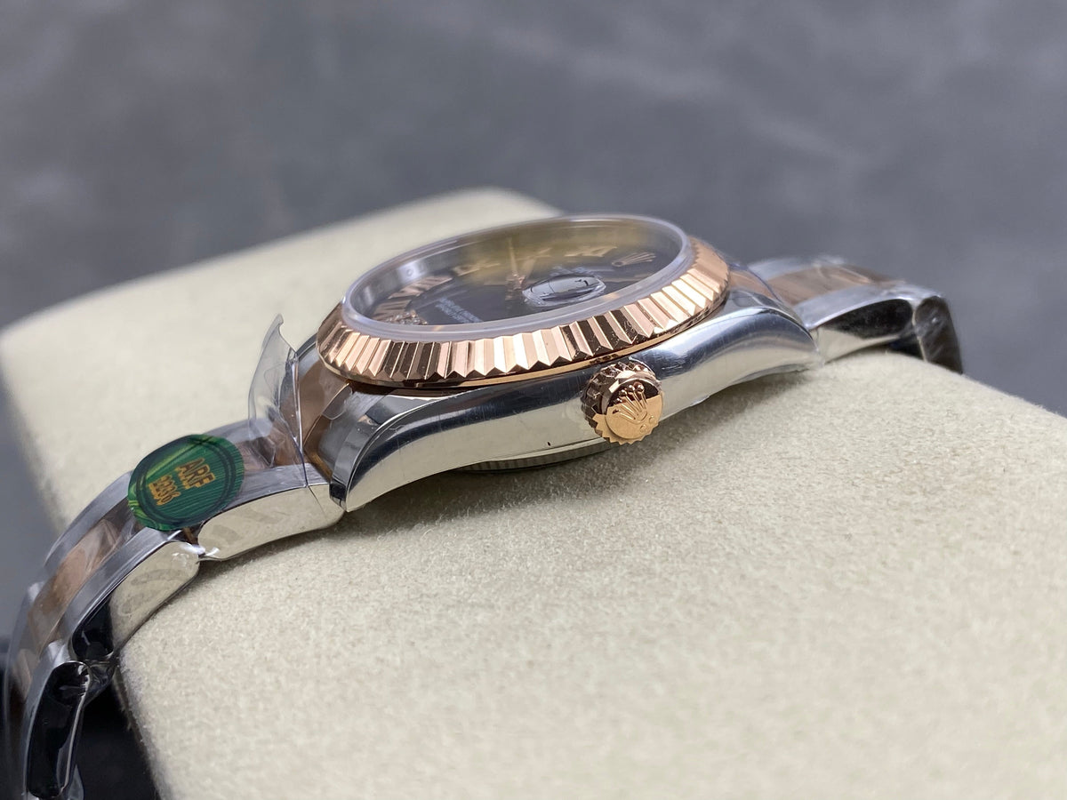 Rolex Datejust 31mm Purple Dial Steel Pink Gold Diamond