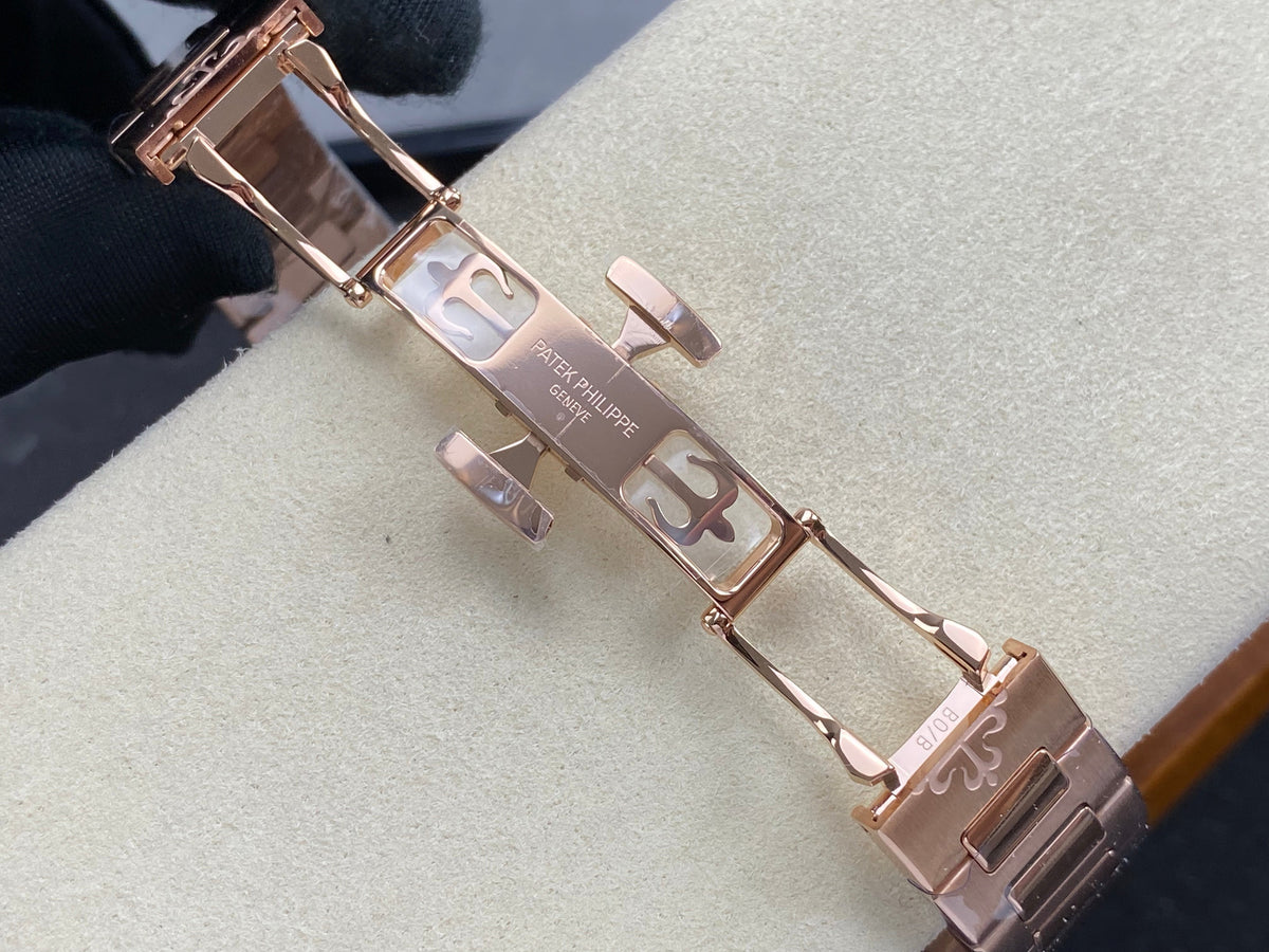 Patek Philippe Nautilus 34mm Pink Gold Case Diamond Bezel