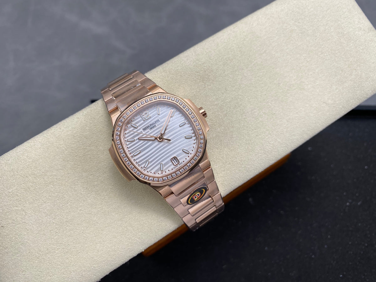 Patek Philippe Nautilus 35.2mm Rose Gold Case White Dial