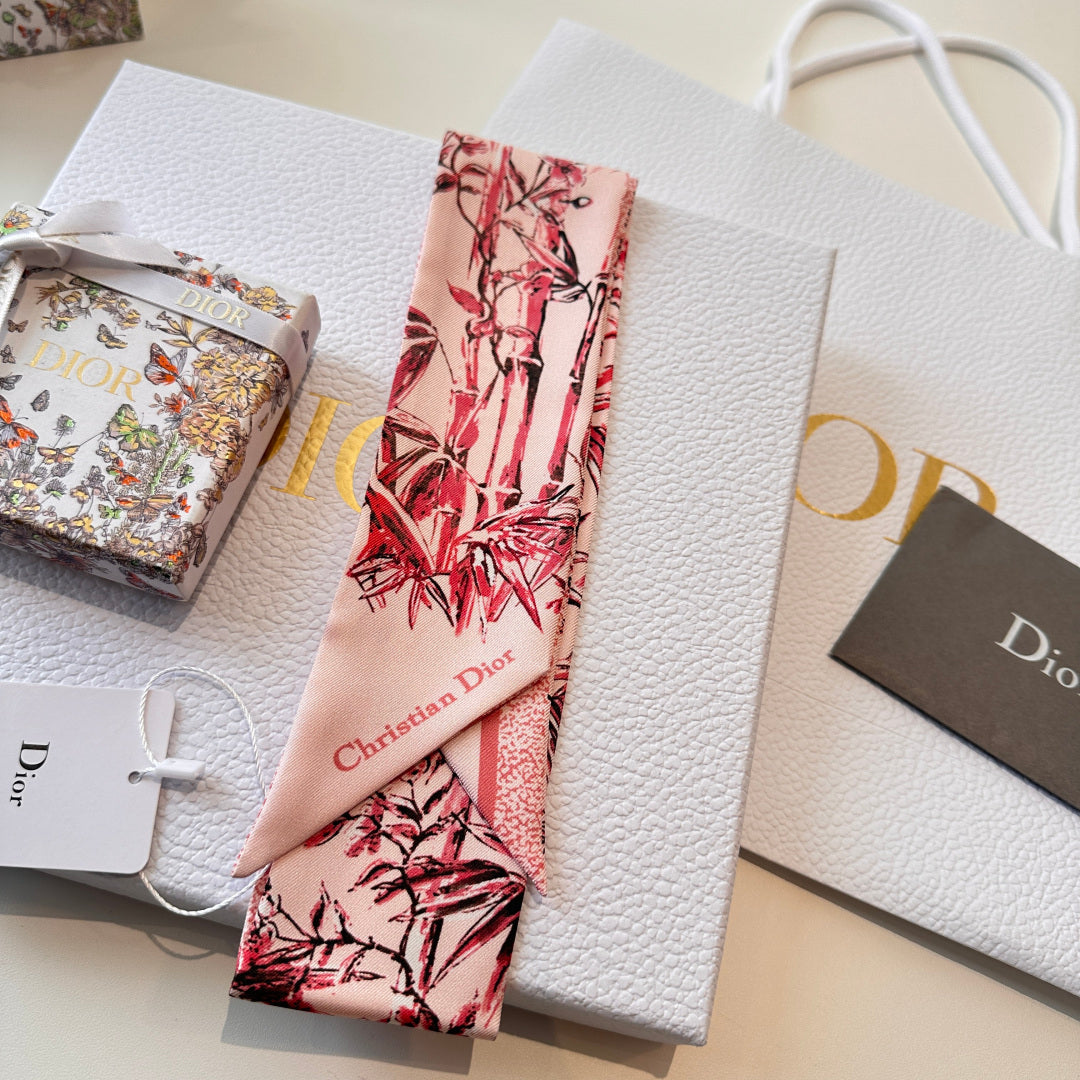 CD Twilly Mini Scarf 105cm Pink Mulberry Silk 924767