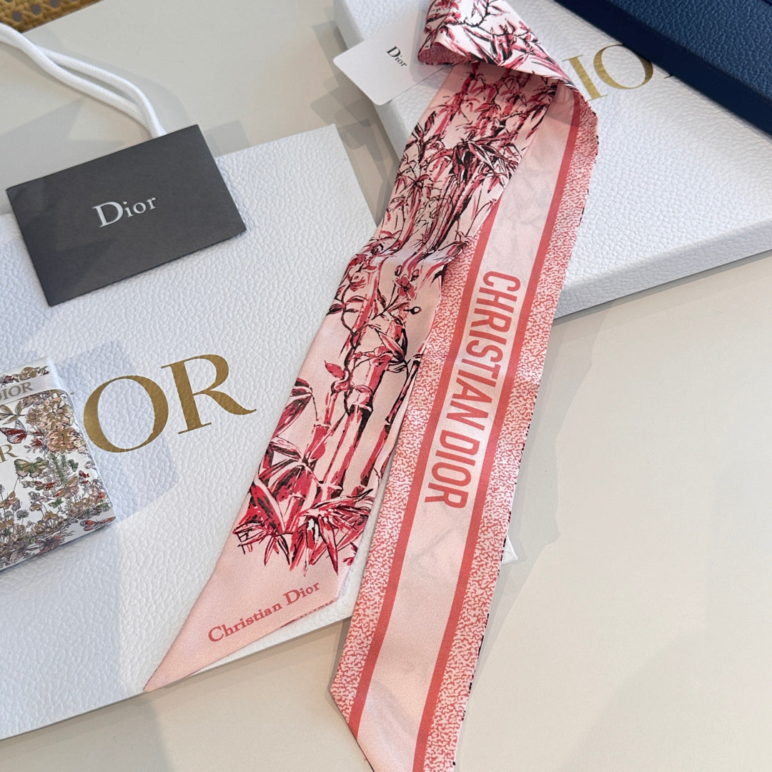 CD Twilly Mini Scarf 105cm Pink Mulberry Silk 924767