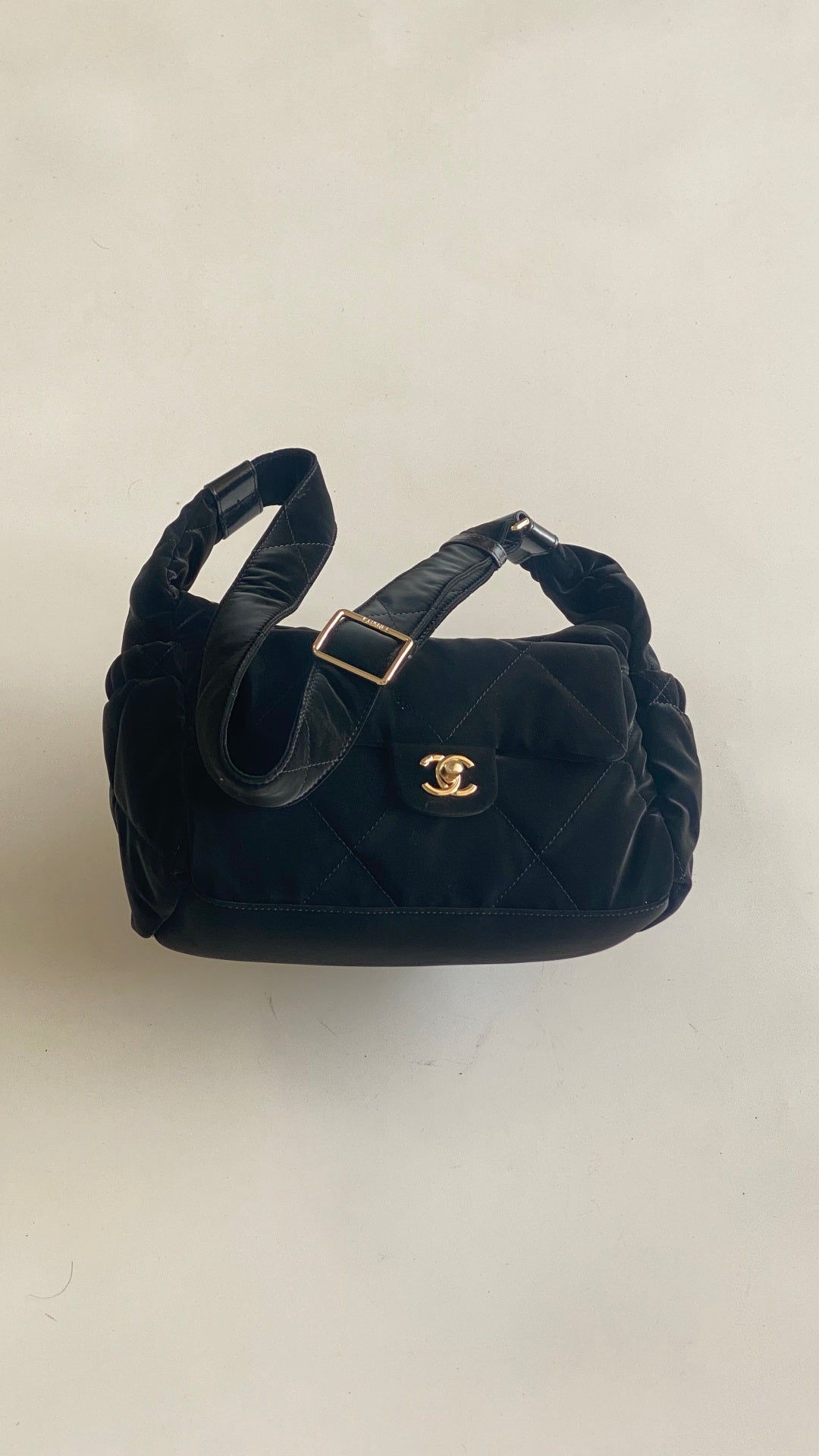 Chanel 25 Bowling Bag 32cm Black Velvet