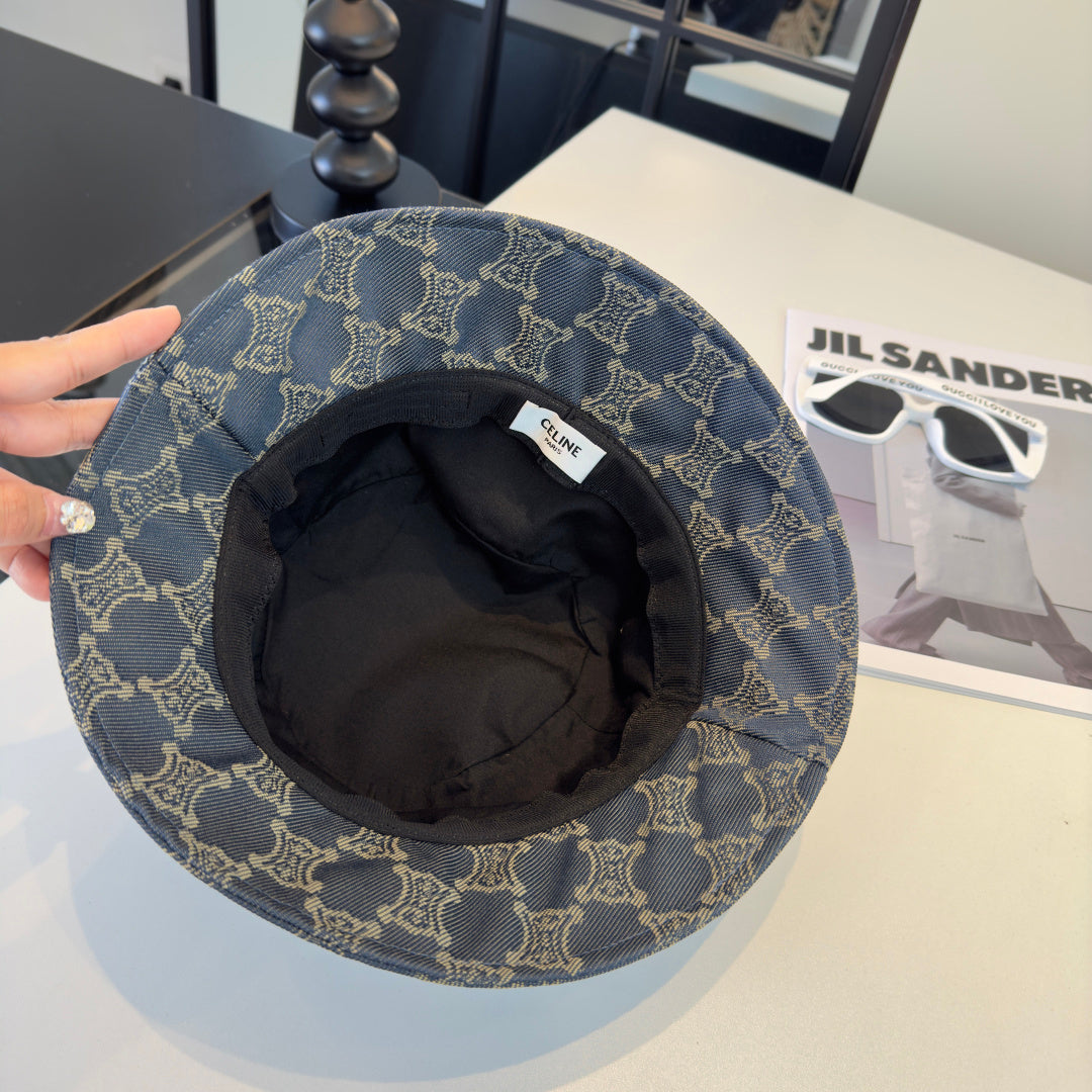 Celine Bucket Hat Blue Cotton 262199