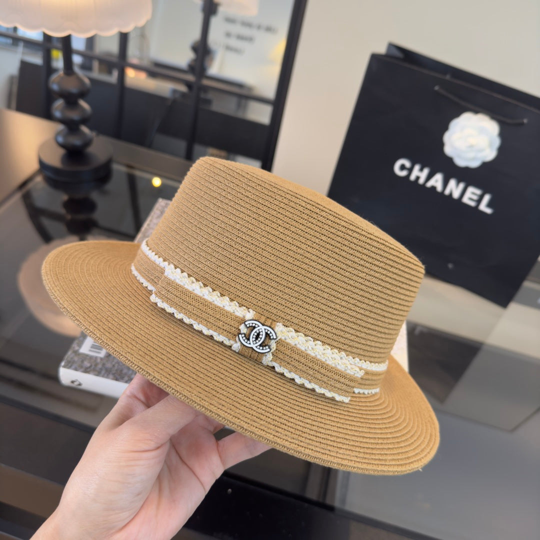Chanel Flat-top Straw Hat 360773
