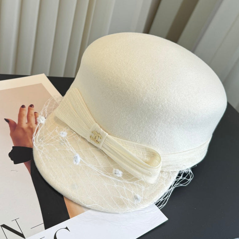Chanel Cream-white Felt Hat 412823
