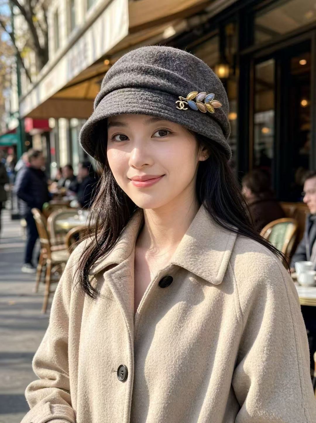 Chanel Felt Bucket Hat 491525