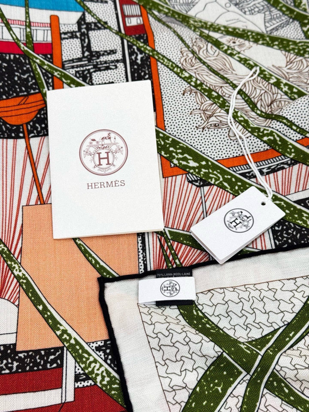 HM 25s Essential Scarf 140cm Pink Colorful Cashmere Silk 967424