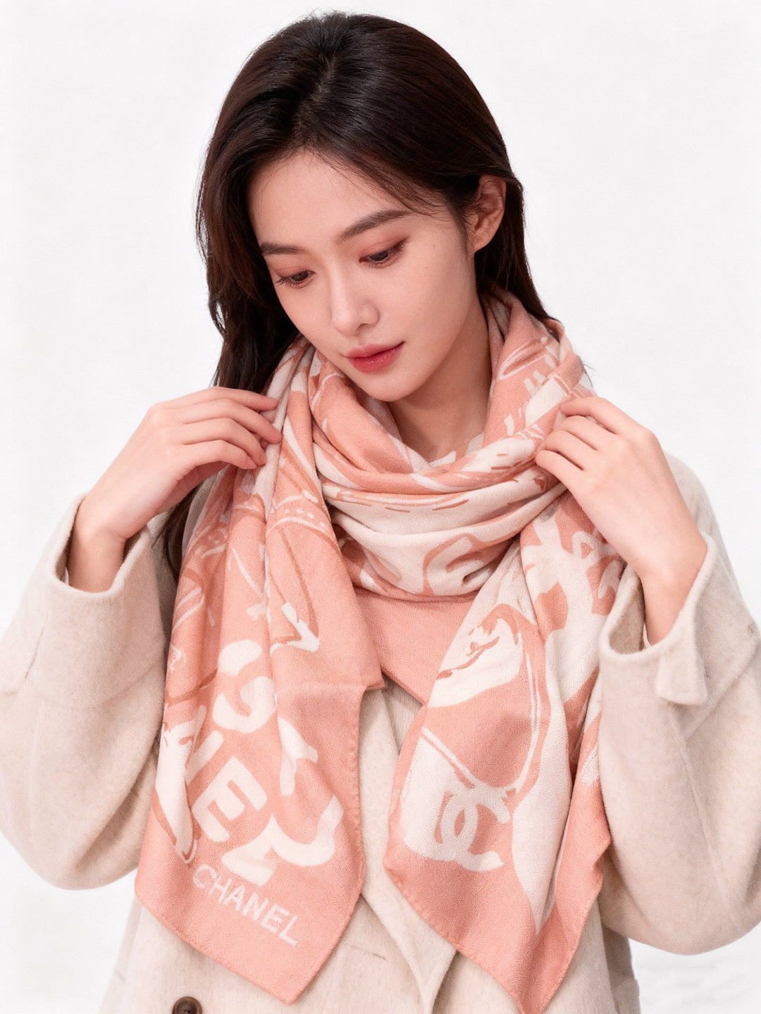CC 25 Reversible Scarf 135cm Pink Cashmere 970900