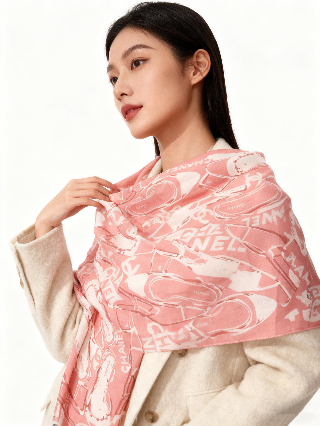 CC 25 Reversible Scarf 135cm Pink Cashmere 970900