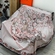 HM 25s Amazing Reversible Scarf 140cm Light Pink Cashmere Silk 970960