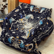 HM Starry Night Chorus Scarf 140cm Navy Blue Beige Cashmere 970970