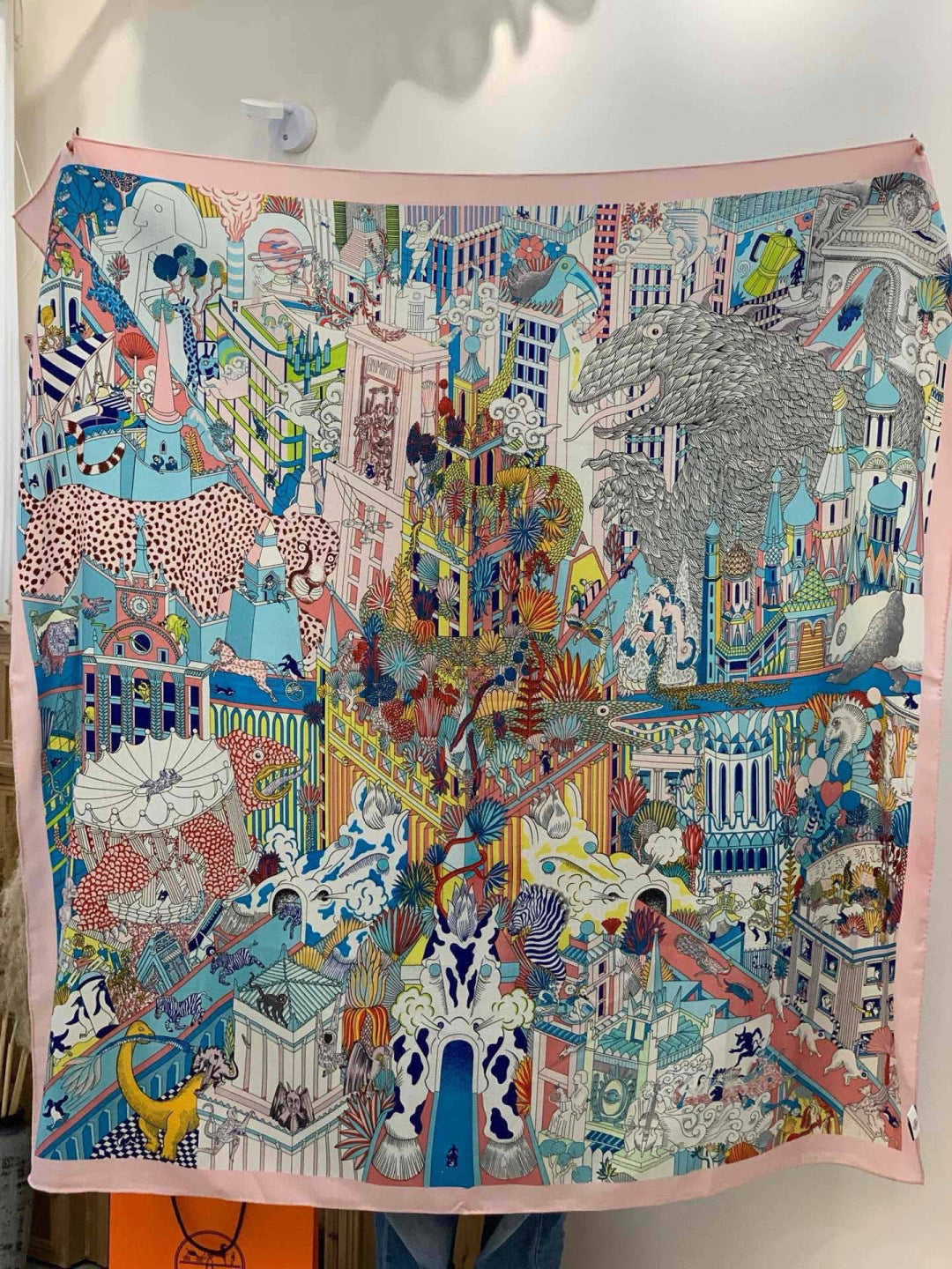 HM 25s Scarf 140cm Blue Multicolor Cashmere 973038