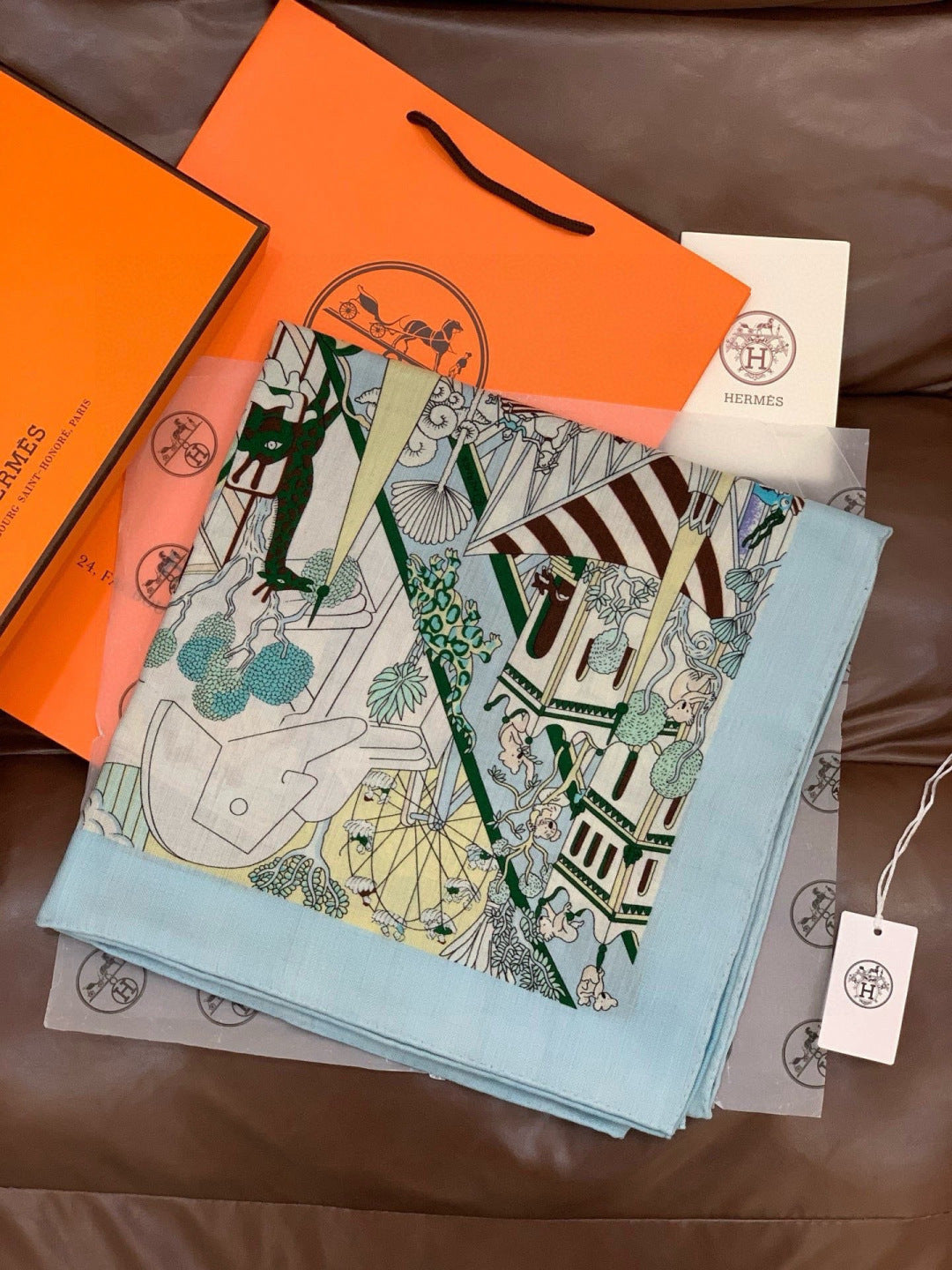 HM 25s The King Scarf 140cm Blue Black Cashmere 973040