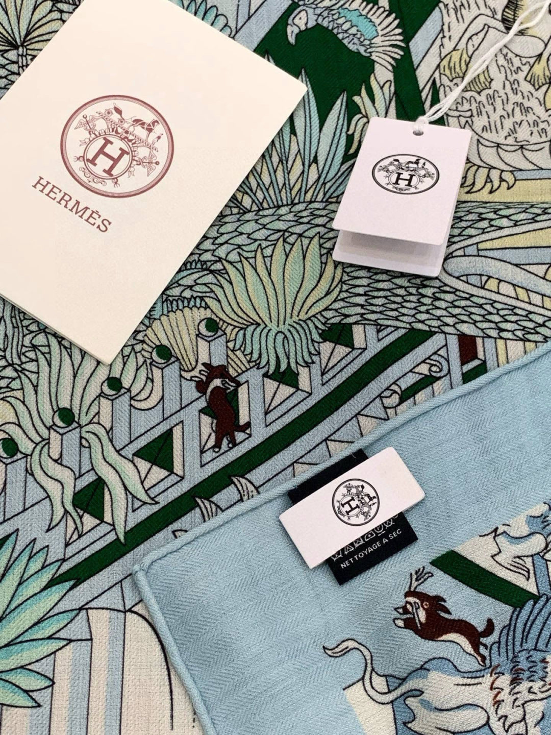 HM 25s The King Scarf 140cm Blue Black Cashmere 973040