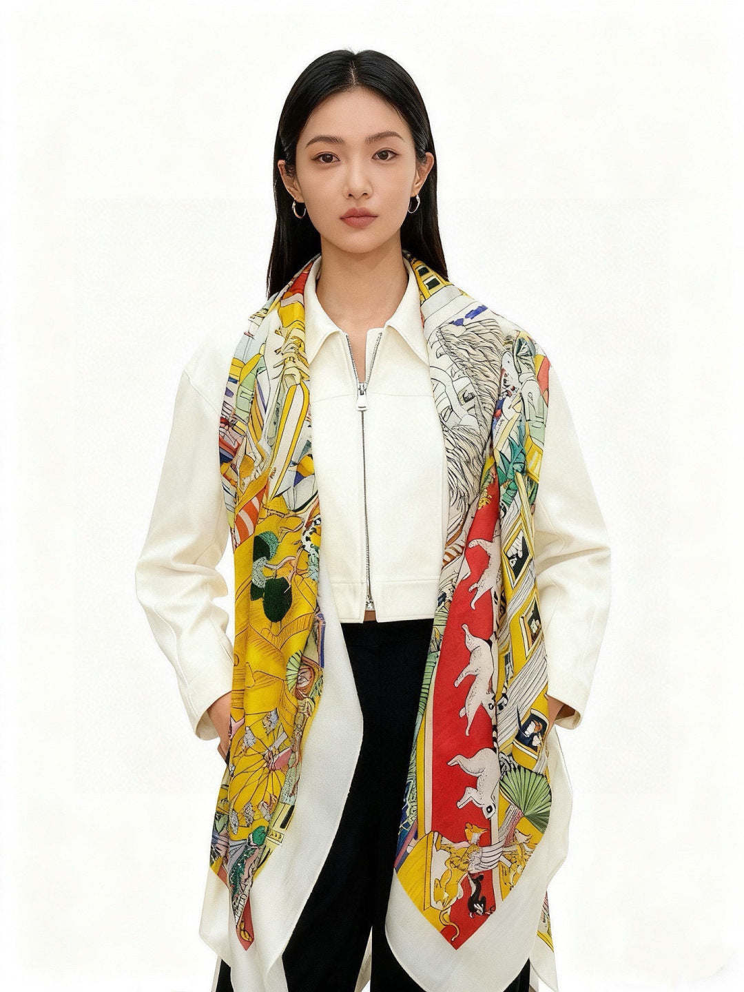 HM 25s The King Scarf 140cm Multicolor Cashmere 973042