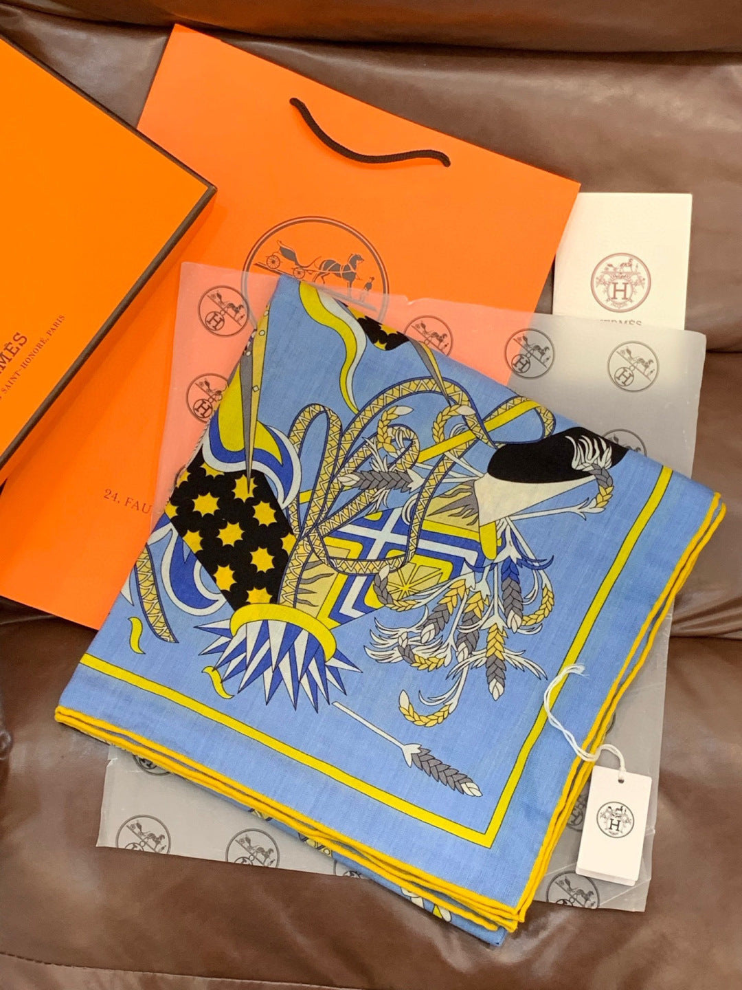 HM 25s The King Scarf 140cm Black Blue Cashmere 973053