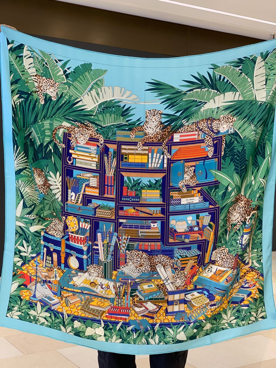 HM 25s Reversible Scarf 140cm Green Blue Cashmere 976229