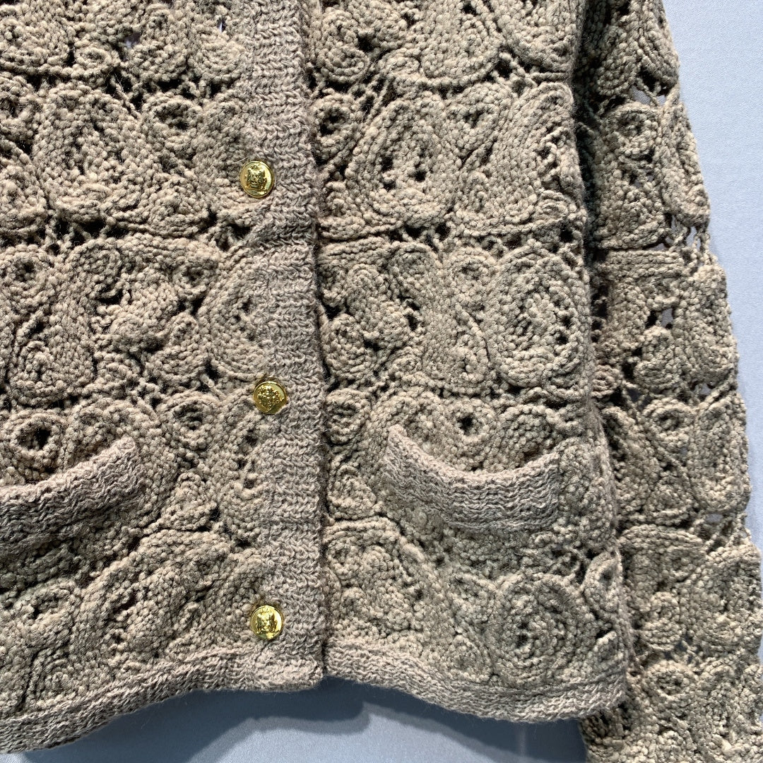 Celine 2026 Crochet Cardigan Brown Wool 406211