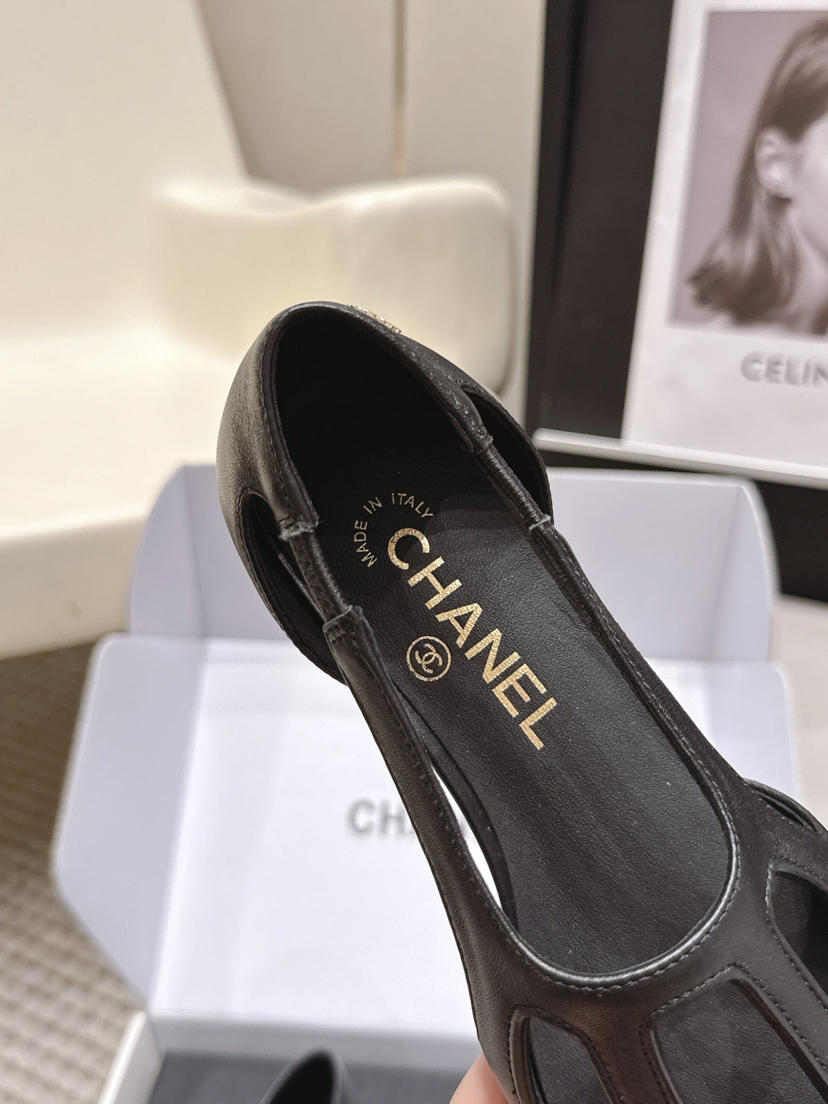 Chanel 2026 Cut-Out Ballet Flats Black Sheepskin 930620