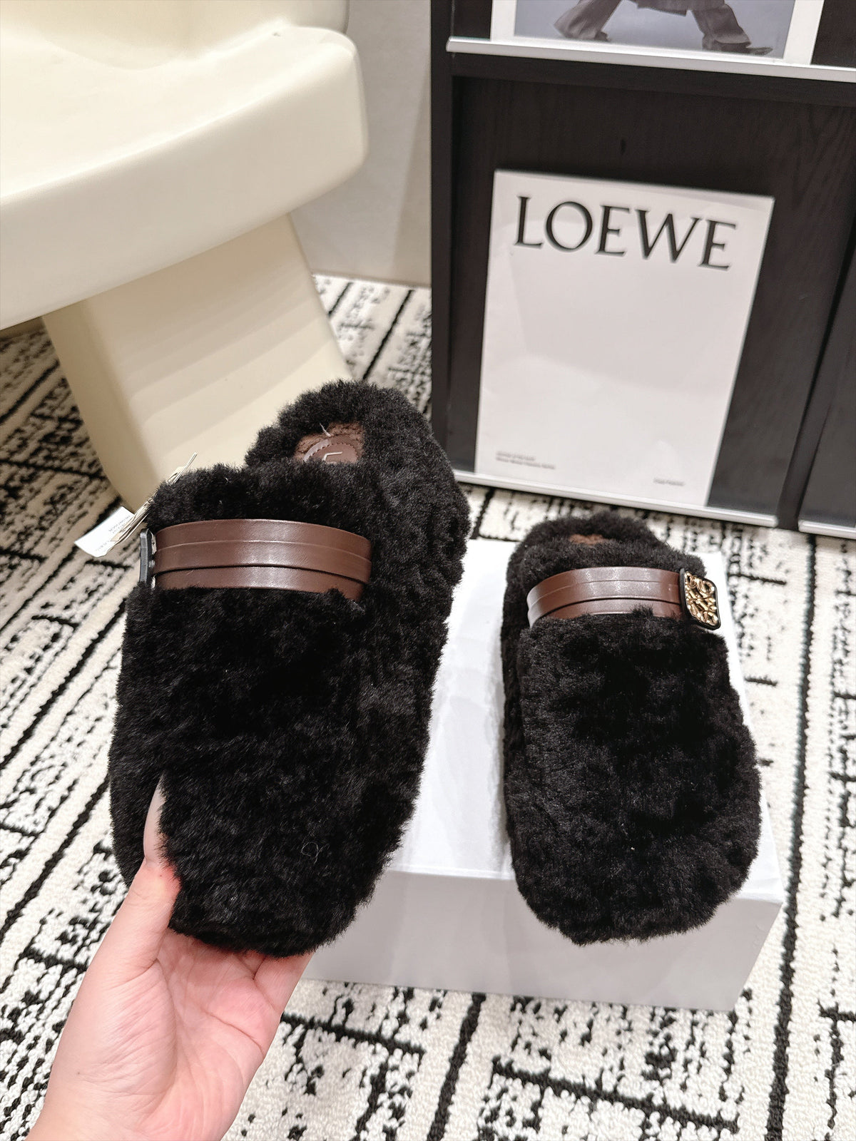Loewe 2026 Thick-Soled Boken Mule Wool 138042