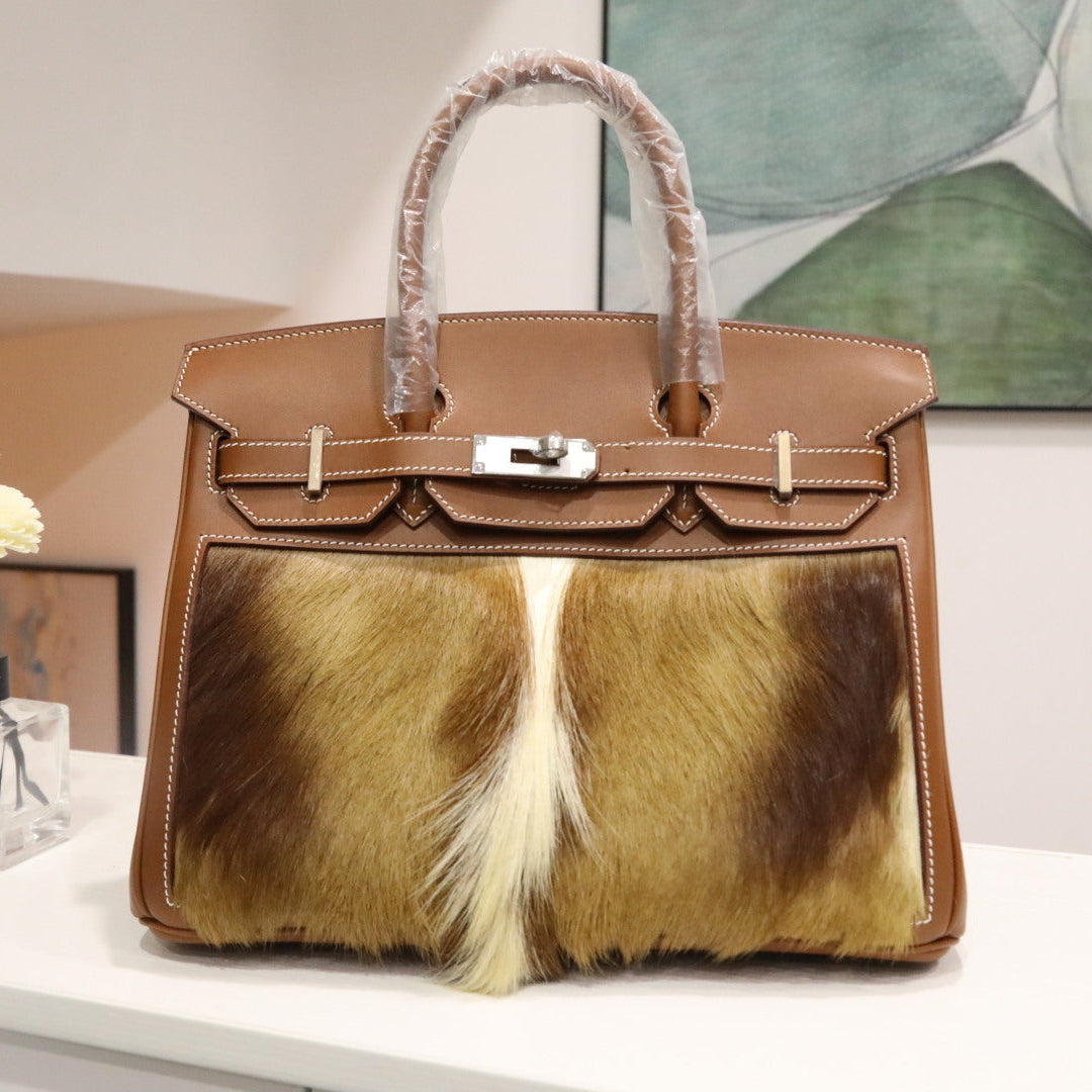 High-end Hermes 2026 Birkin 30cm Bag Golden Brown Leather/Horsehair