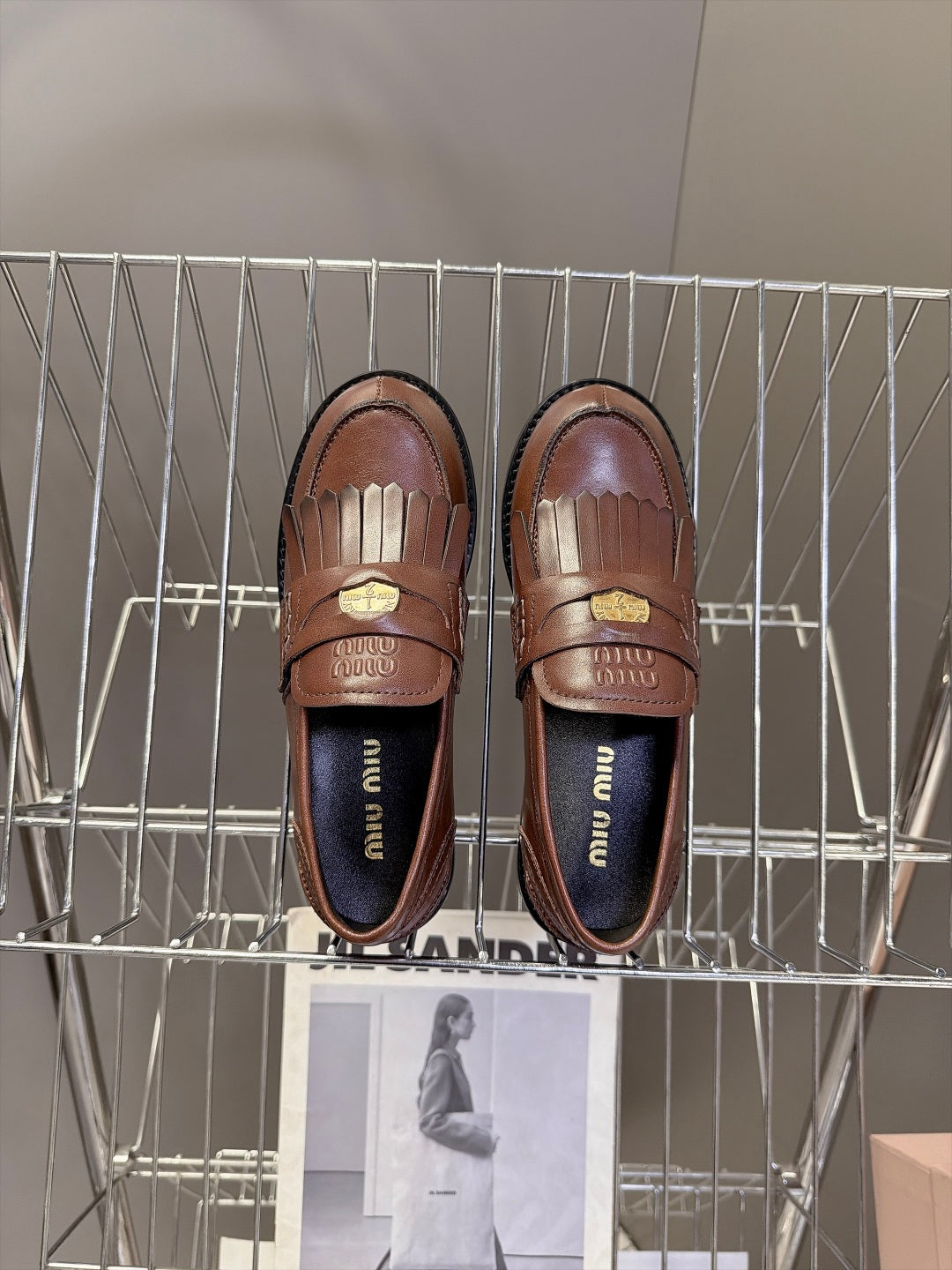 Miu Miu 2026 Fringe Leather Penny Loafers Patent Leather 994218