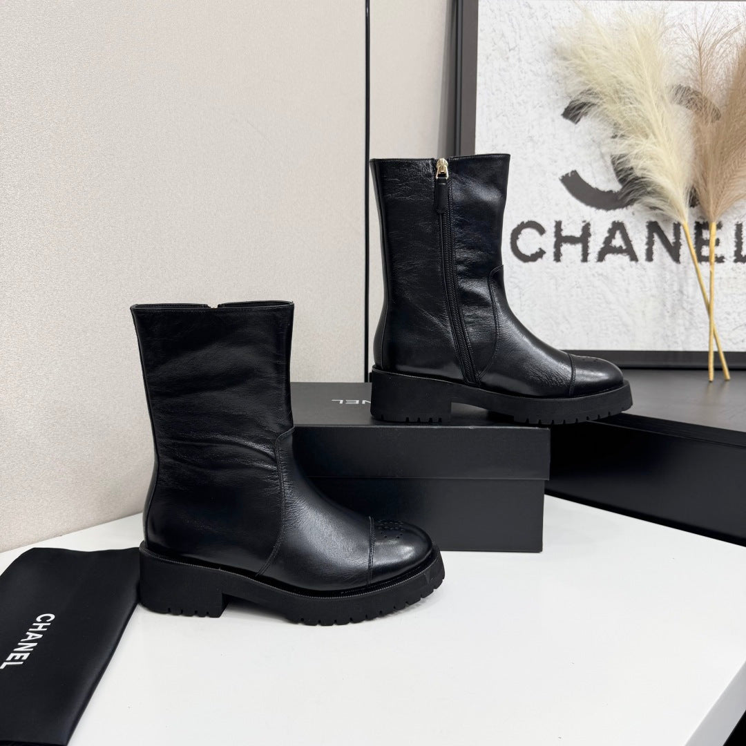 Chanel 2026 Mid-Calf Boots Leather Suede 193735