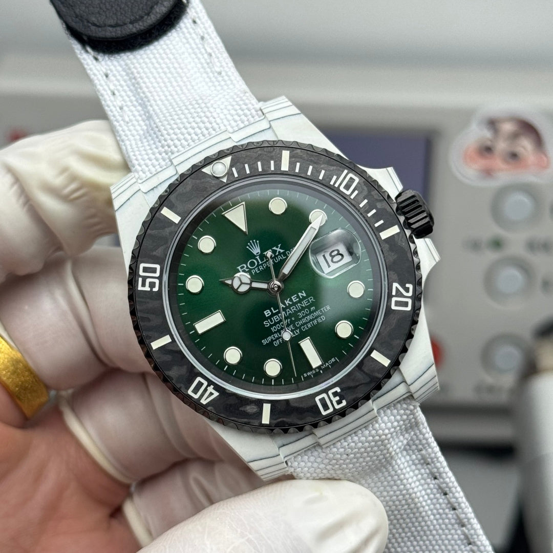 Rolex Submariner Date Custom Carbon Grey Black Green Dial