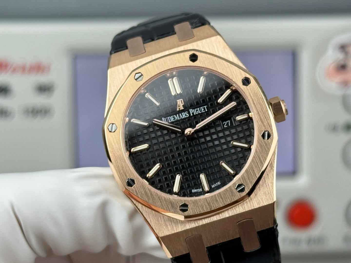 Audemars Piguet Royal 33mm Black Dial  Black Crocodile Leather