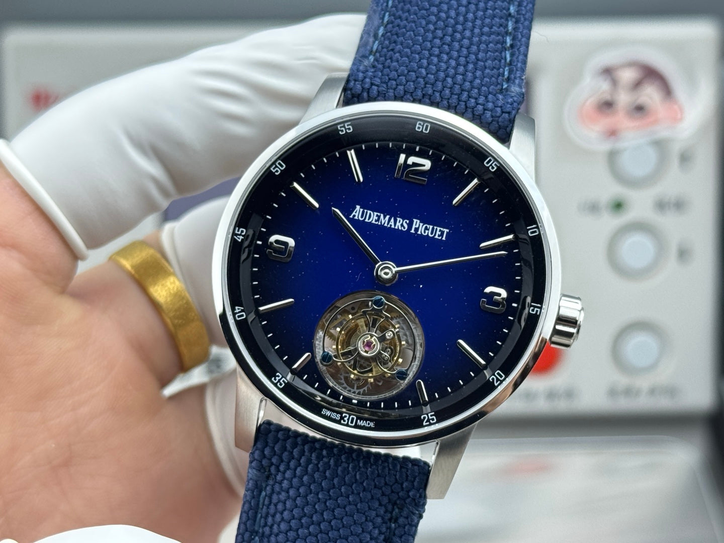 Audemars Piguet Code 11.59 Selfwinding Flying Tourbillon BLue Dial Textile Strap