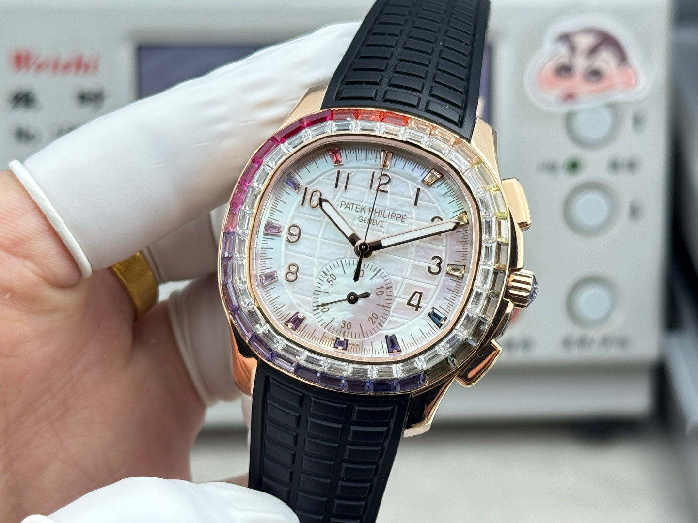Patek Philippe Aquanaut Luce “Rainbow” Chronograph 40mm Black Rubber Strap
