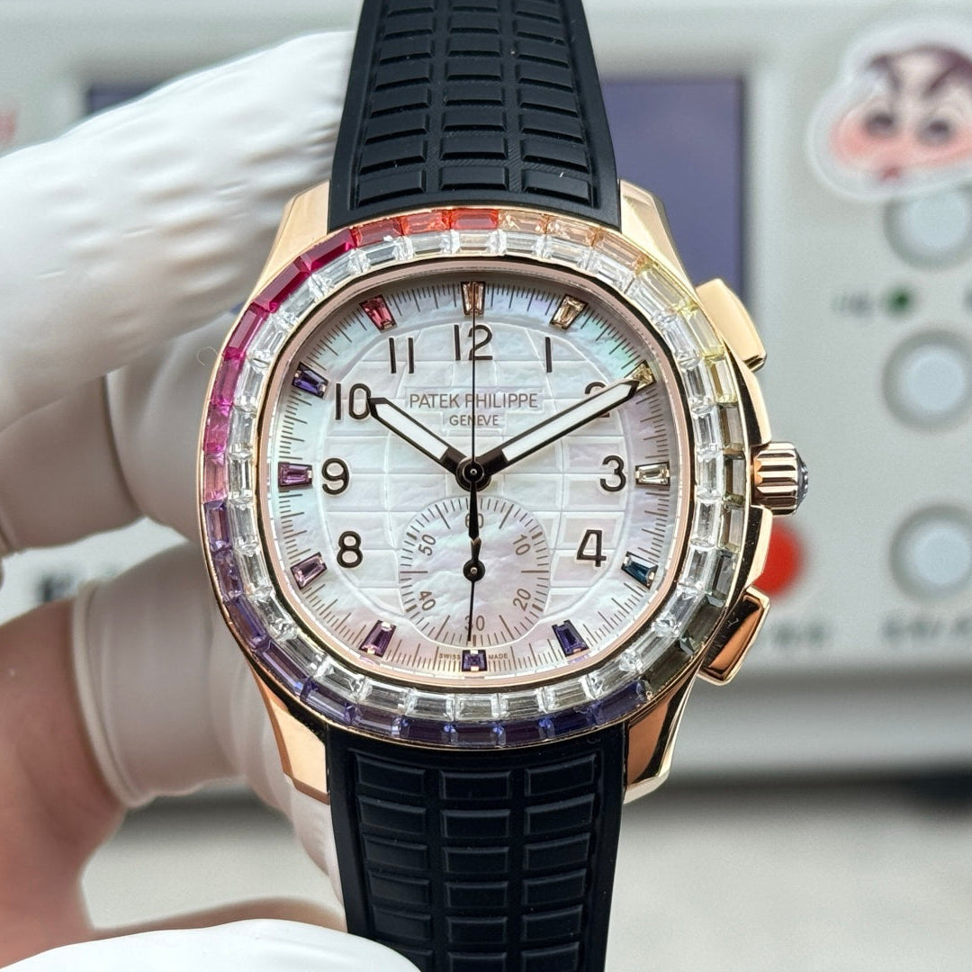 Patek Philippe Aquanaut Luce “Rainbow” Chronograph 40mm Black Rubber Strap