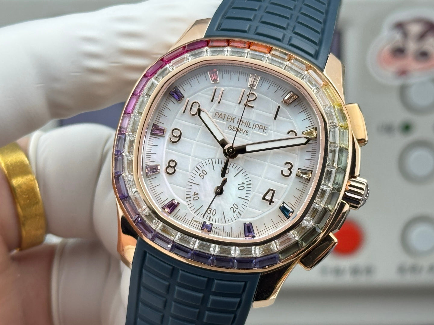 Patek Philippe Aquanaut Luce “Rainbow” Chronograph 40mm Blue Rubber Strap