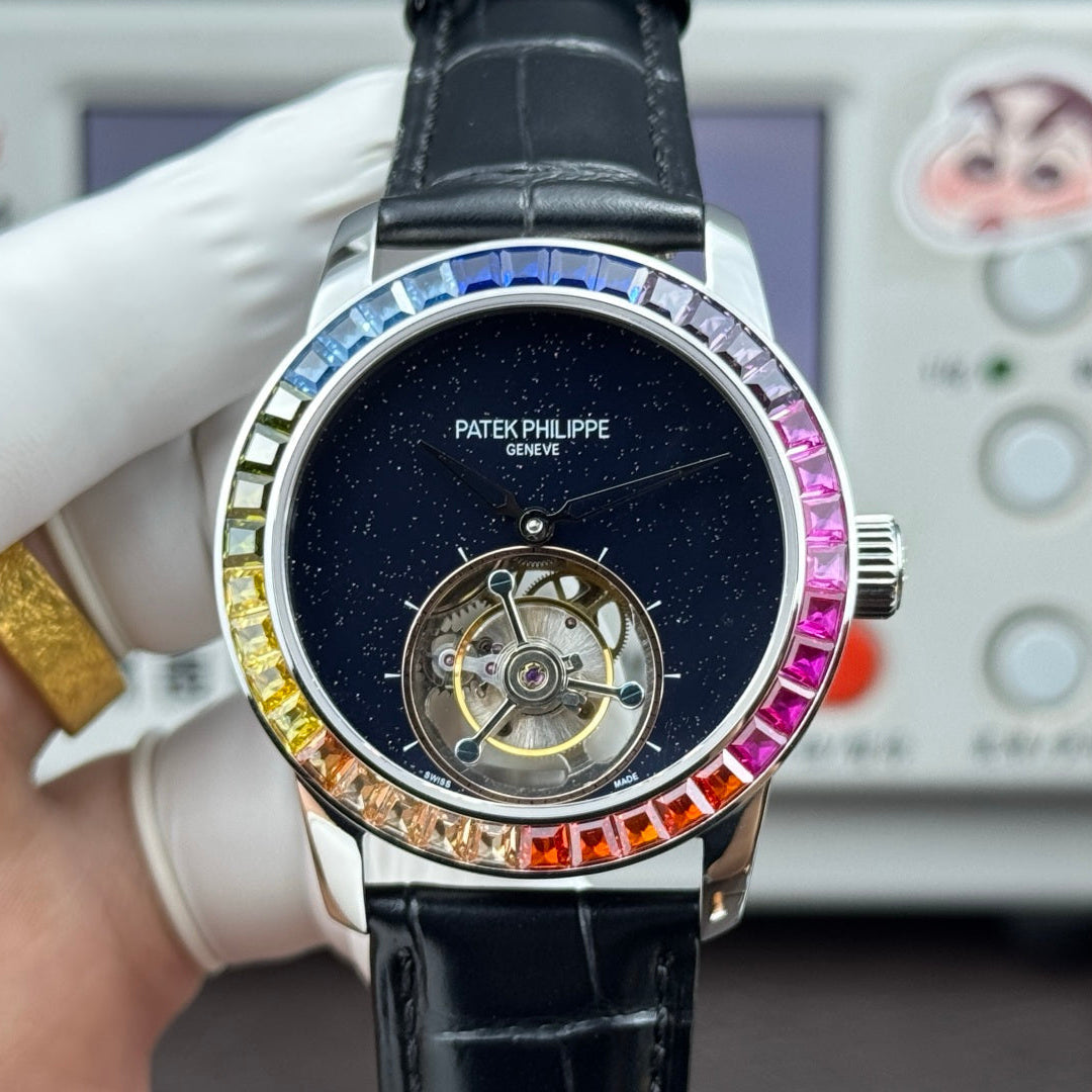 Patek Philippe Grand Complications Sky Moon Tourbillon 42mm Steel Case Rainbow Benzel